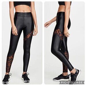 Koral Trek High Rise Cheetara Print Black Leggings Women's Size Small
